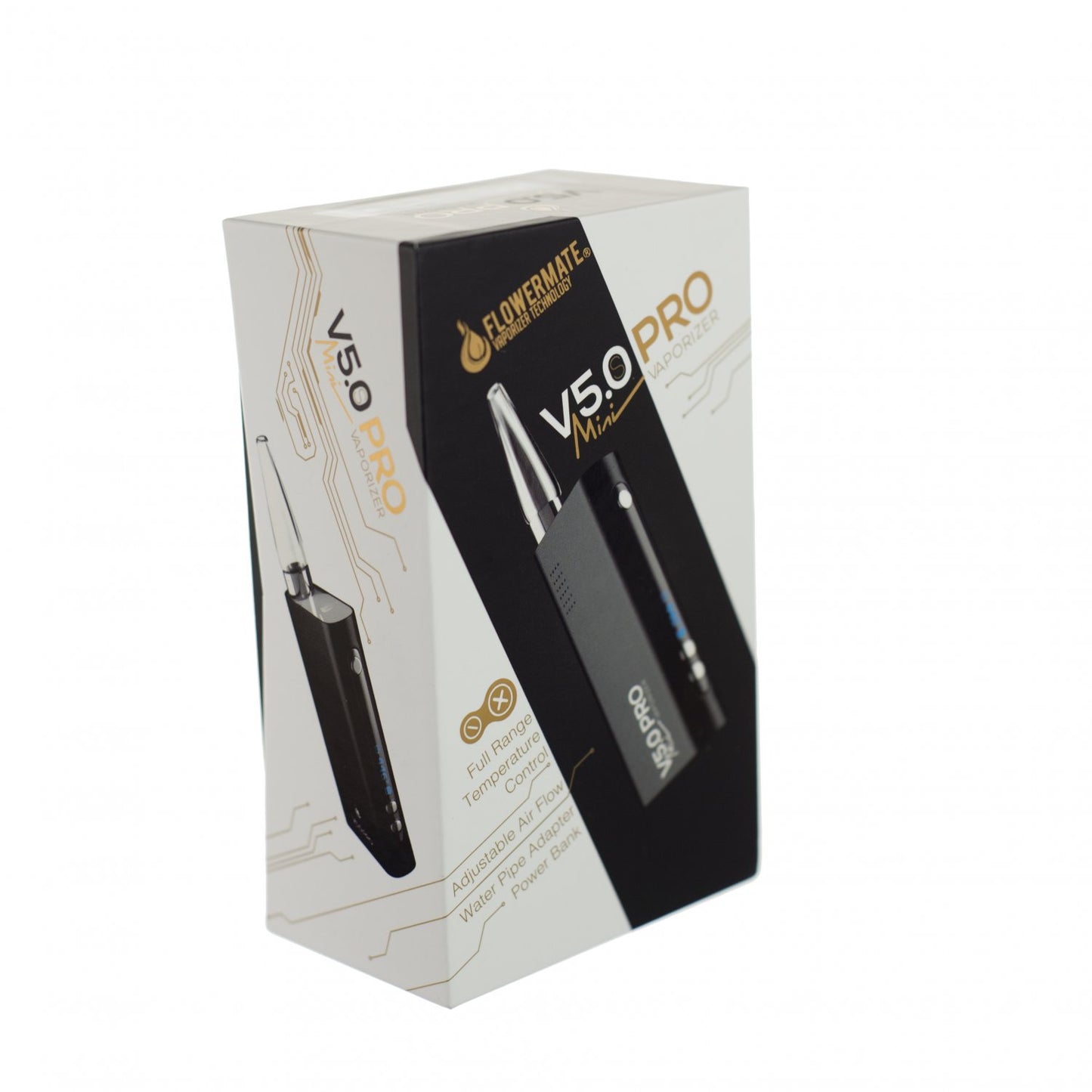 FlowerMate V5.0S Mini PRO.  Bærbar Oppladbar fordamper. Svart