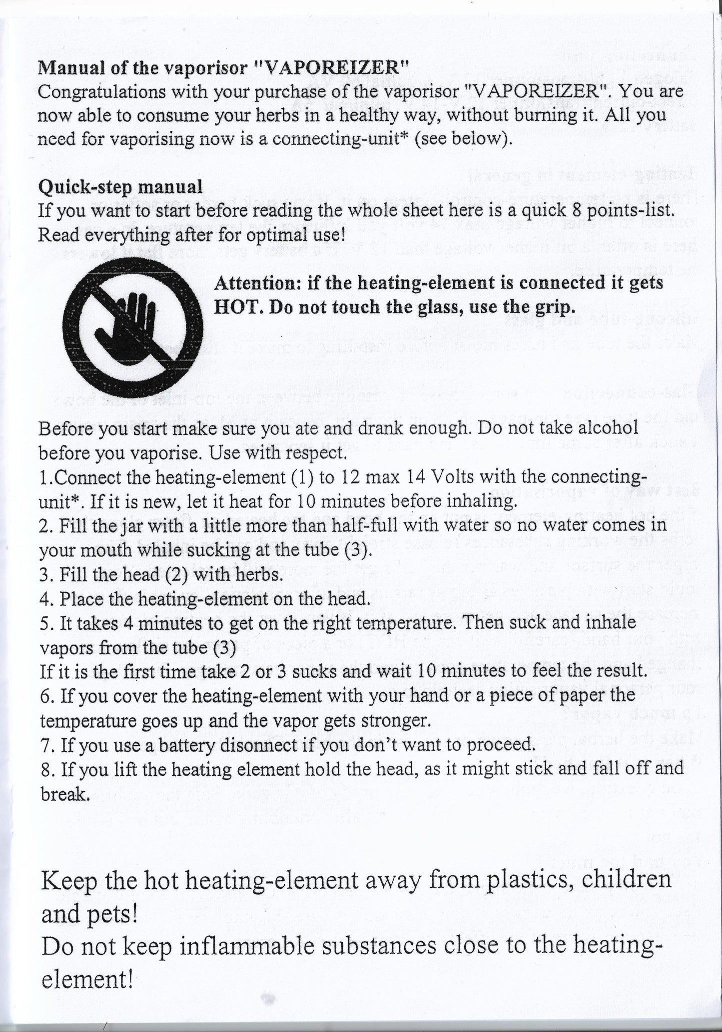 De Verdamper Glass Fordamper Basic/Small/Deluxe
