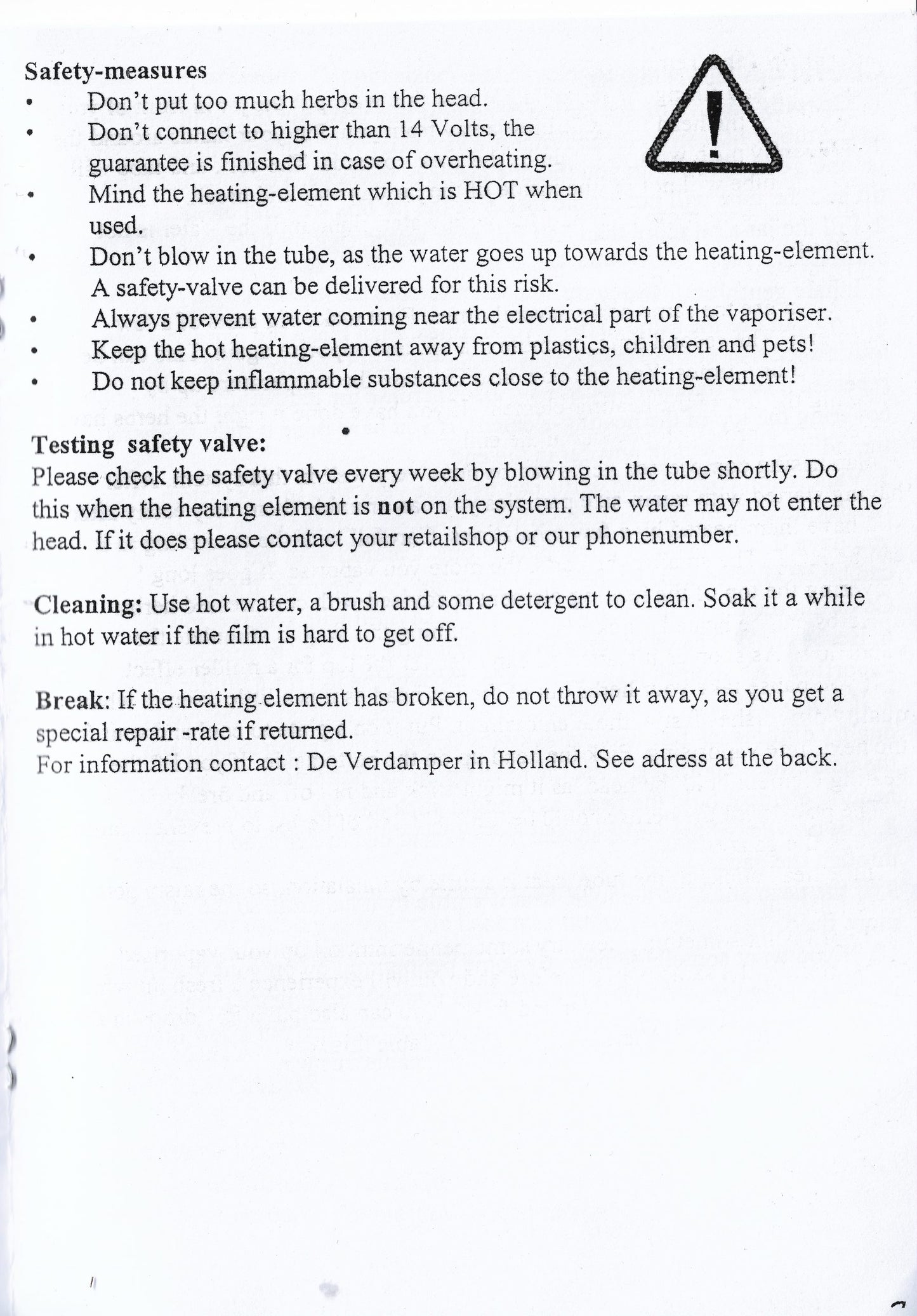 De Verdamper Glass Fordamper Basic/Small/Deluxe