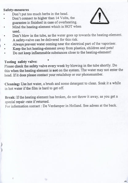 De Verdamper Glass Fordamper Basic/Small/Deluxe